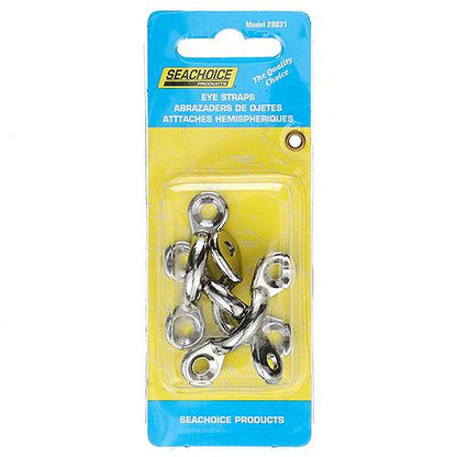 Seachoice 28831 Multi-Purpose Chrome-Plated Zinc 3/8 in. Eye Straps, Set of 4