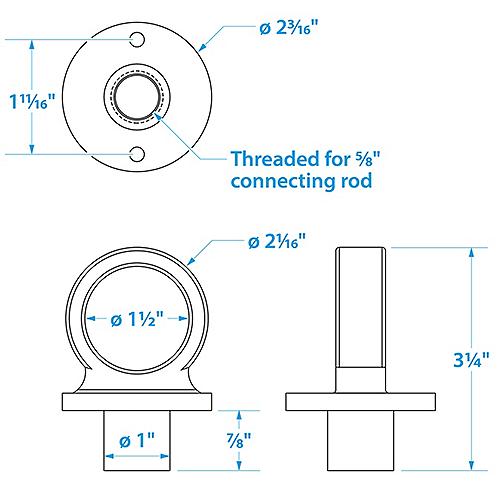 Seachoice 30231, 316 Stainless Steel Lifting Eye Without Cleat, CLOSE OUT