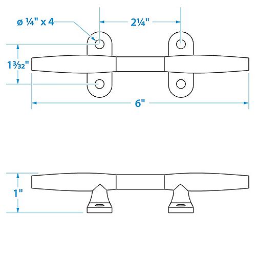 Hollow Base Cleat 6"