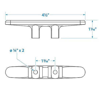 Seachoice 30801 Black Plastic Cleat, 4-1/2" Long