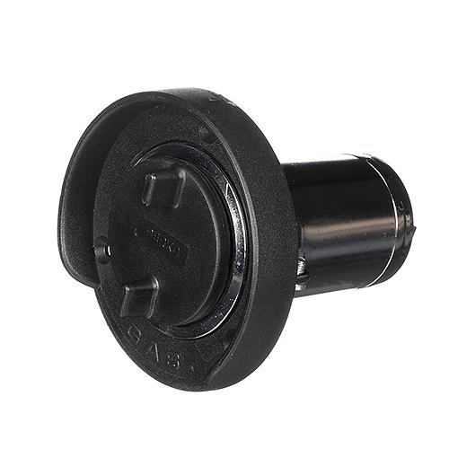 Seachoice Deck Mount Gas Fill Plate w/ Plastic Cap, Chrome-Plated Zinc, Includes Ground Screw and Cap Tether Strap
