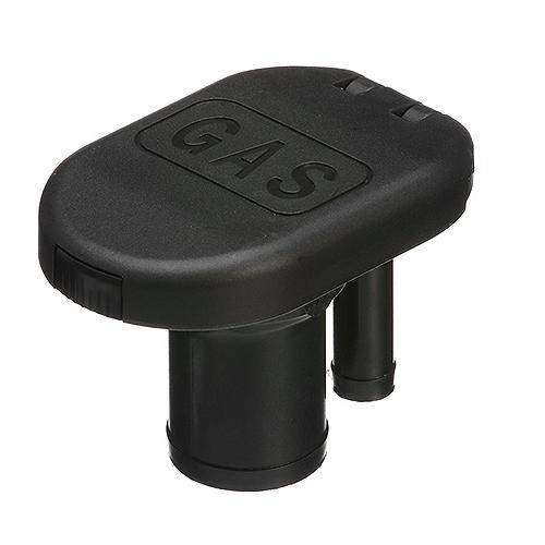 Seachoice 32061 Deck Mount Gas Fill Plate w/ Vent, Hinged Flip-Top, Molded Black Plasti