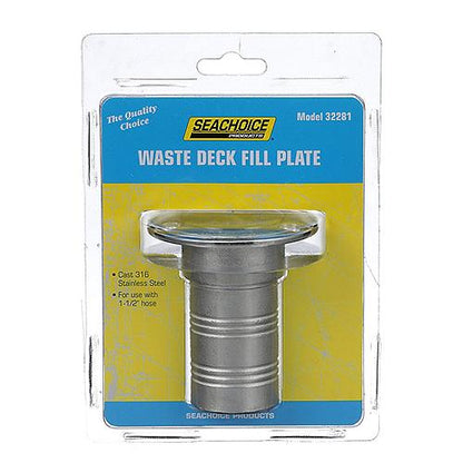 Seachoice 32281 Corrosion-Resistant Cast 316 Stainless Steel Deck Fill Waste Fill w/ Cap
