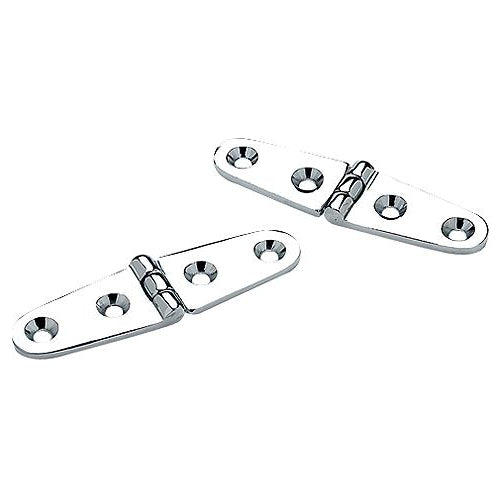 Seachoice 33821 Chrome Plated Brass Strap Hinges (1 Pair Per Pack)