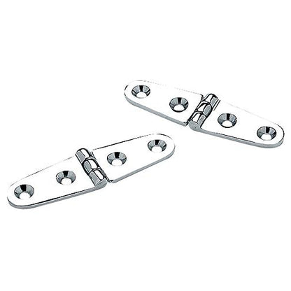Seachoice 33821 Chrome Plated Brass Strap Hinges (1 Pair Per Pack)