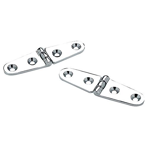 Seachoice 33821 Chrome Plated Brass Strap Hinges (1 Pair Per Pack)