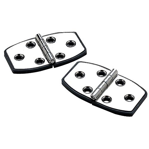 Seachoice 34151 Marine-Grade Utility Hinges, 304 Stainless Steel w/ Black Nylon Base Plate, Pack of 2