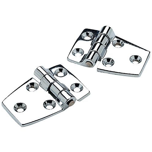 Seachoice 34401 (2) 2-1/4" x 1-1/2" Chrome Plated Zinc 3/4" Short Side Hinges