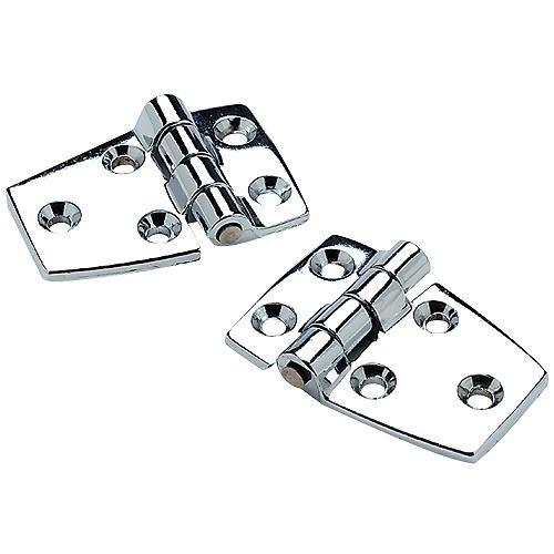 Seachoice 34401 (2) 2-1/4" x 1-1/2" Chrome Plated Zinc 3/4" Short Side Hinges
