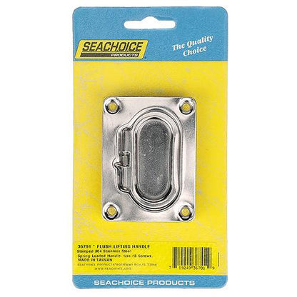 Seachoice 36701 Spring Loaded Flush Mount Hatch Handle, 304 Stainless Steel, 3 In. X 2-1/4 In.