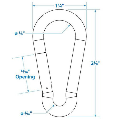 Seachoice 36851 Interlocking Spring Hook, 2.5 In. X 0.25 In., 240 Lb. Max Load
