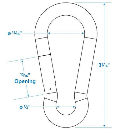Seachoice 36861 Interlocking Spring Hook, 3.25 In. X 0.3125 In., 480 Lb. Max Load