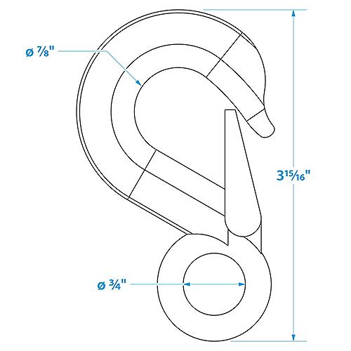 Seachoice 36981 Heavy Duty Steel Boat Trailer Winch Hook, 5/8 in. X 3-7/8 in.
