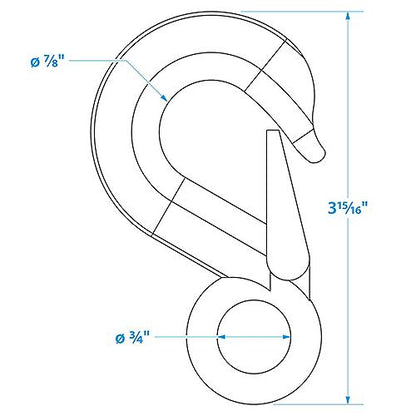 Seachoice 36981 Heavy Duty Steel Boat Trailer Winch Hook, 5/8 in. X 3-7/8 in.