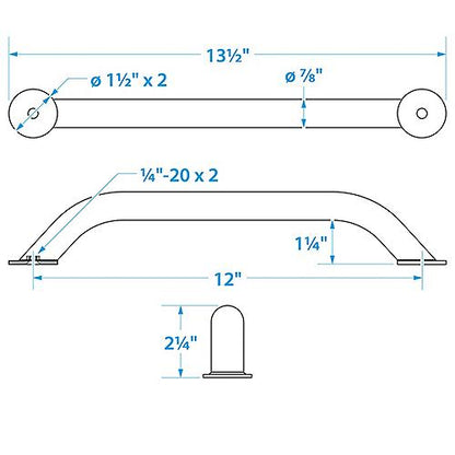 12" SS Handrail 38301