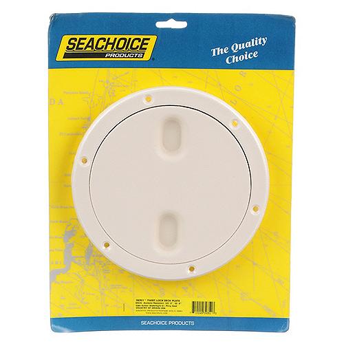 Seachoice 39351 Twist 'N' Lock Marine Boat Deck Plate, White Finish, Up to 6-1/2 In.
