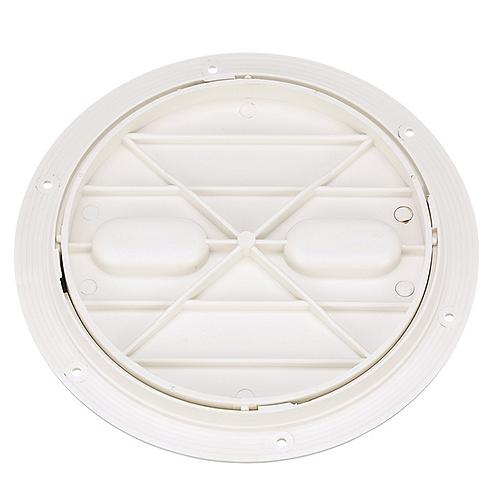 Seachoice 39421 Twist 'N' Lock Deck Plate, White Base and Lid, Up to 8-1/2 in. Diameter