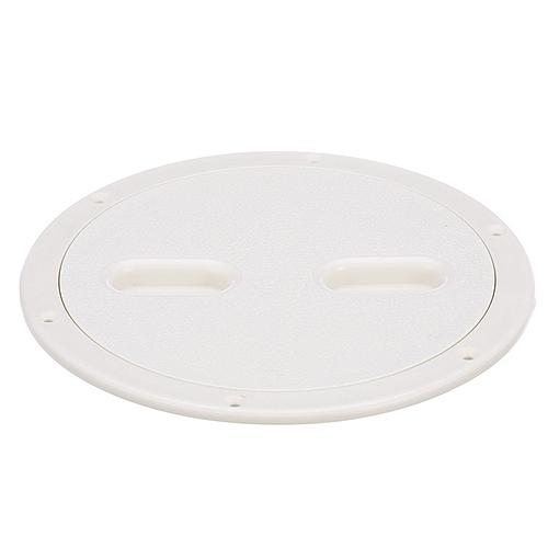 Seachoice 39421 Twist 'N' Lock Deck Plate, White Base and Lid, Up to 8-1/2 in. Diameter