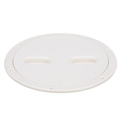 Seachoice 39421 Twist 'N' Lock Deck Plate, White Base and Lid, Up to 8-1/2 in. Diameter