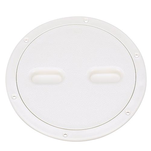 Seachoice 39421 Twist 'N' Lock Deck Plate, White Base and Lid, Up to 8-1/2 in. Diameter