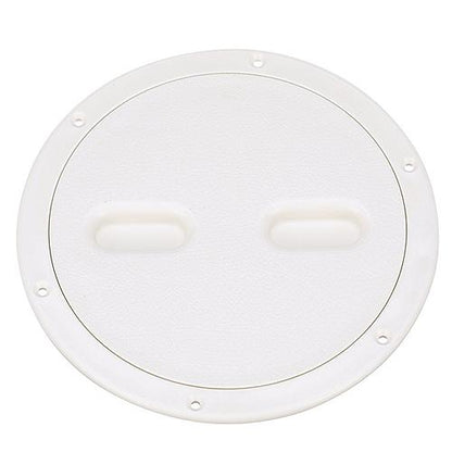 Seachoice 39421 Twist 'N' Lock Deck Plate, White Base and Lid, Up to 8-1/2 in. Diameter