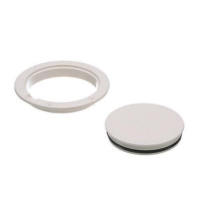 Seachoice 39461 White Pry-Up Deck Plate, Watertight, Up to 4-3/8 in. Diameter