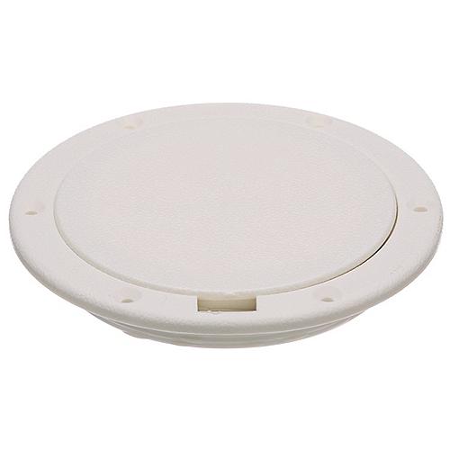 Seachoice 39461 White Pry-Up Deck Plate, Watertight, Up to 4-3/8 in. Diameter