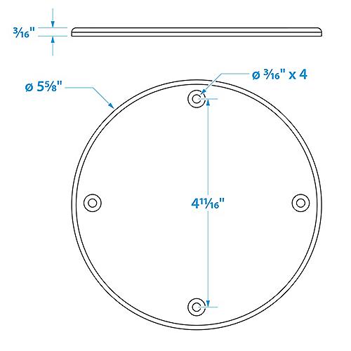 Seachoice 39601 Polypropylene Cover Plate Arctic White OD: 5-5/8"