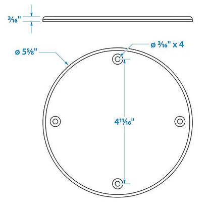 Seachoice 39601 Polypropylene Cover Plate Arctic White OD: 5-5/8"