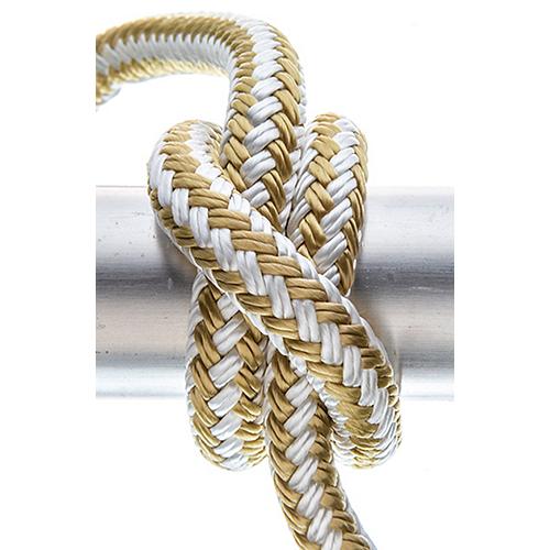 Seachoice Double-Braid Nylon Dock Line w/ Eye Splice, Pre-Shrunk, Heat Stabilized, 1/2 In. X 15 Ft., Gold White
