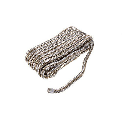 Seachoice Double-Braid Nylon Dock Line w/ Eye Splice, Pre-Shrunk, Heat Stabilized, 3/8 In. X 20 Ft., Gold White