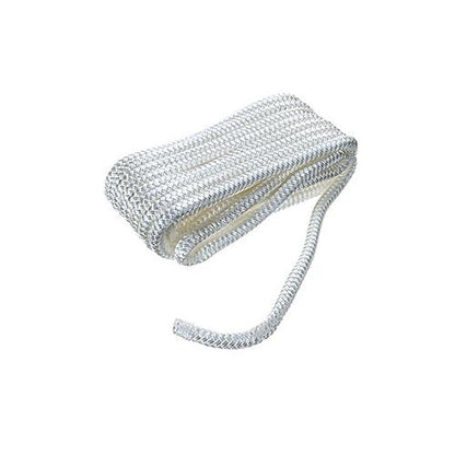 Seachoice Double-Braid Nylon Dock Line w/ Eye Splice, Pre-Shrunk, Heat Stabilized, 3/8 In. X 20 Ft., White