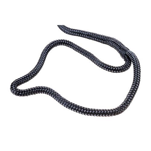 Seachoice Double-Braid Nylon Dock Line w/ Eye Splice, Pre-Shrunk, Heat Stabilized, 3/8 In. X 20 Ft., Black