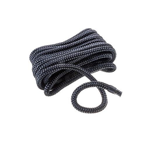 Seachoice Double-Braid Nylon Dock Line w/ Eye Splice, Pre-Shrunk, Heat Stabilized, 3/8 In. X 20 Ft., Black