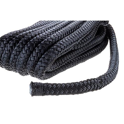 Seachoice Double-Braid Nylon Dock Line w/ Eye Splice, Pre-Shrunk, Heat Stabilized, 1/2 In. X 20 Ft., Black
