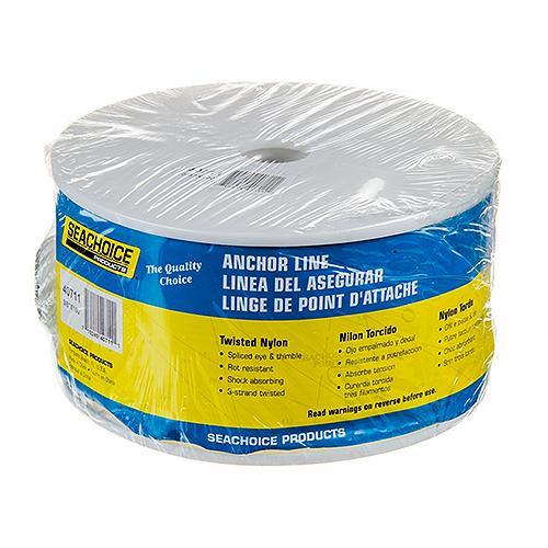 Seachoice Anchor Line Rope, 3-Strand Twisted, White, Nylon, 3/8 In. X 100 Ft.