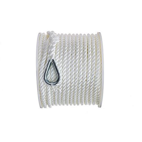 Seachoice Anchor Line Rope, 3-Strand Twisted, White, Nylon, 3/8 In. X 150 Ft.