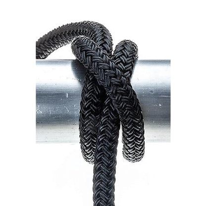 Seachoice Double-Braid Nylon Dock Line w/ Eye Splice, Pre-Shrunk, Heat Stabilized, 3/8 In. X 20 Ft., Black