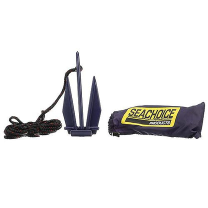 Seachoice PWC Fluke Anchor Kit, Vinyl Coated Fluke Anchor, 25 Ft. Anchor Line and Storage Bag
