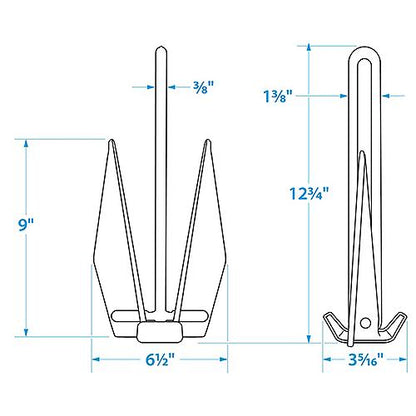 Seachoice PWC Fluke Anchor Kit, Vinyl Coated Fluke Anchor, 25 Ft. Anchor Line and Storage Bag
