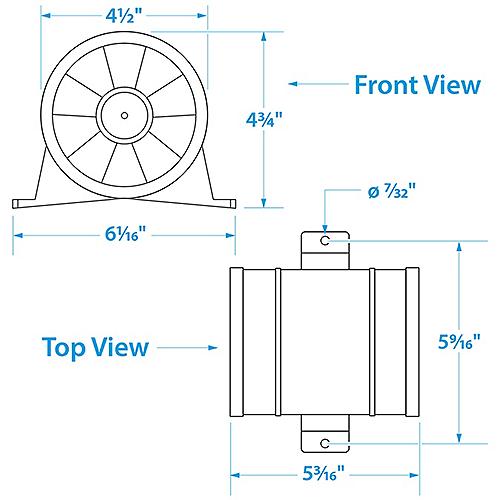 Seachoice 41861 In-Line Exhaust Blower, 4 In.
