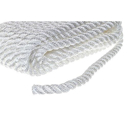 Seachoice High Quality Dock Rope for Boating - 3-Strand Twisted Nylon Dock Line, 3/8-Inch x 25 Feet, White