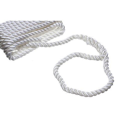 Seachoice High Quality Dock Rope for Boating - 3-Strand Twisted Nylon Line, 5/8-Inch x 25 Feet, White