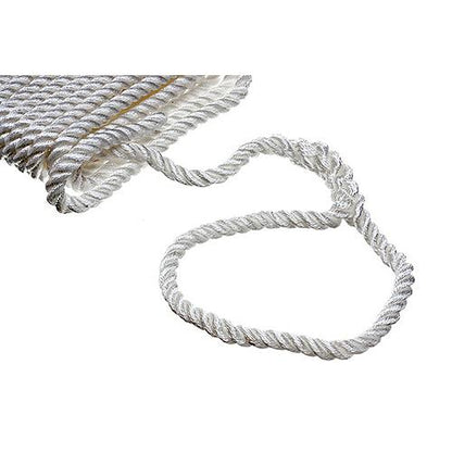 eachoice High Quality Dock Rope for Boating - 3-Strand Twisted Nylon Line, 5/8-Inch x 30 Feet, White
