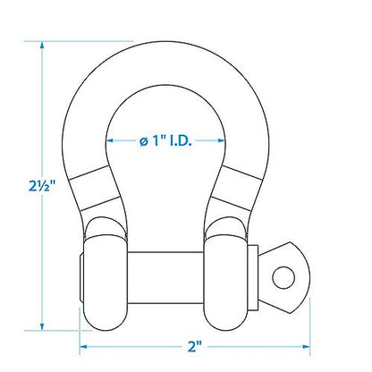 Seachoice Galvanized Steel Anchor Shackles, 3/8 In., 43071