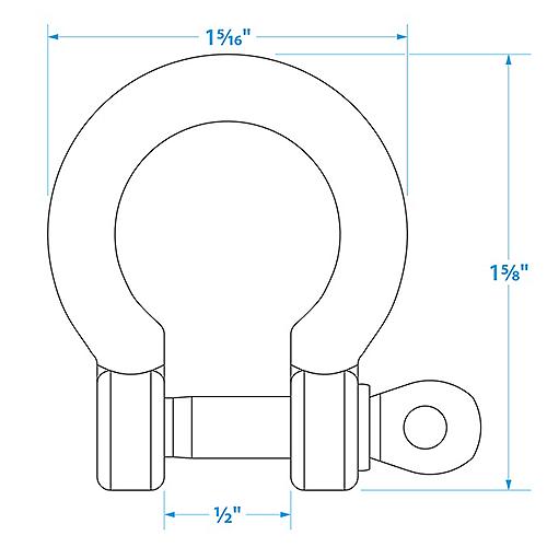 Seachoice Stainless Steel Anchor Shackle, 1/4 In., 43161