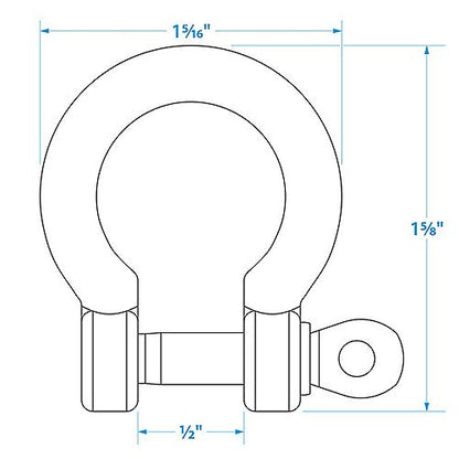 Seachoice Stainless Steel Anchor Shackle, 1/4 In., 43161