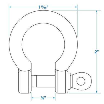 Seachoice Stainless Steel Anchor Shackle, 5/16 In., 43171