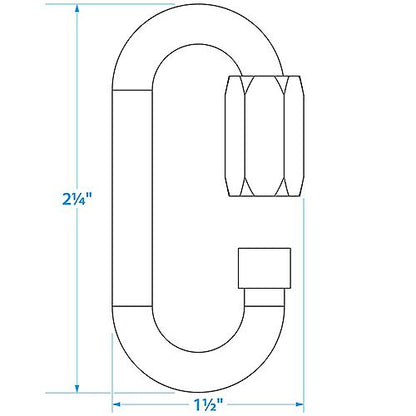 Seachoice Stainless Steel Chain Link w/ Threaded Locking Nut, 5/16 In. X 3 In.