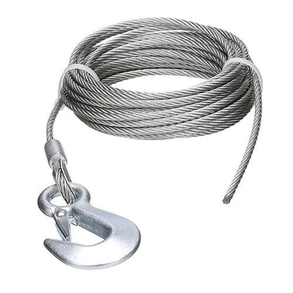 Seachoice 51181 Steel Winch Cable w/ Safety Hook, 3/16 In. X 25 Ft., 4,000-Lb. Tensile Strength